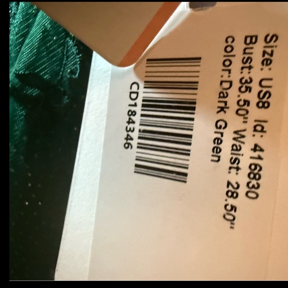 JJ’s House Dark Green Off Shoulder 8 Dress  Velvet Bodice Embroidered Euro Glam - Picture 6 of 10
